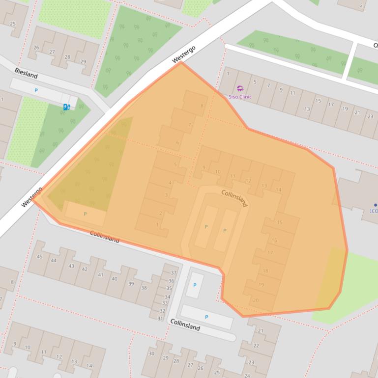 Kaart van postcodegebied 2716CH.