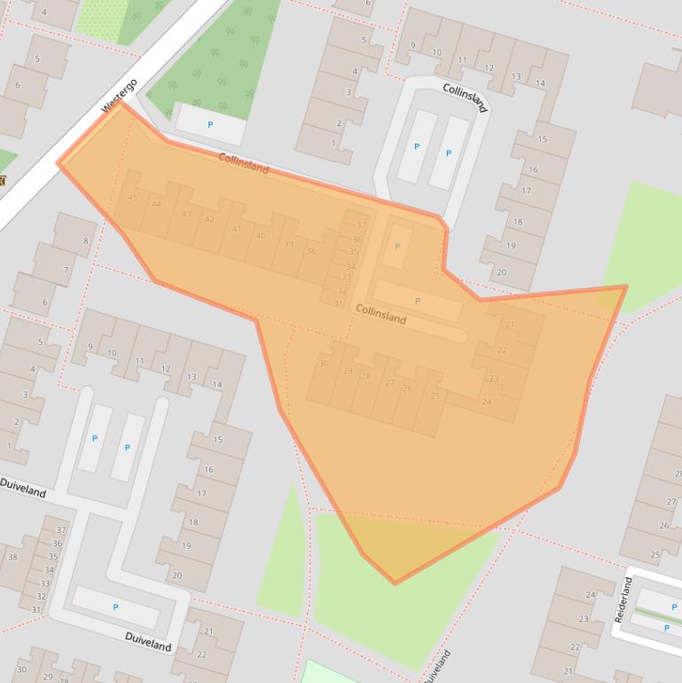 Kaart van postcodegebied 2716CJ.