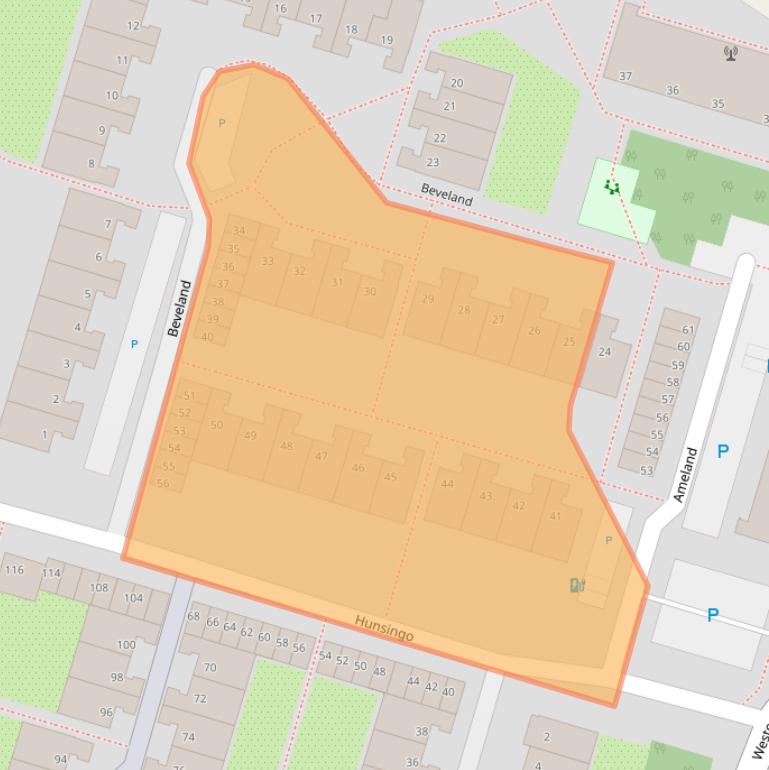Kaart van postcodegebied 2716CR.
