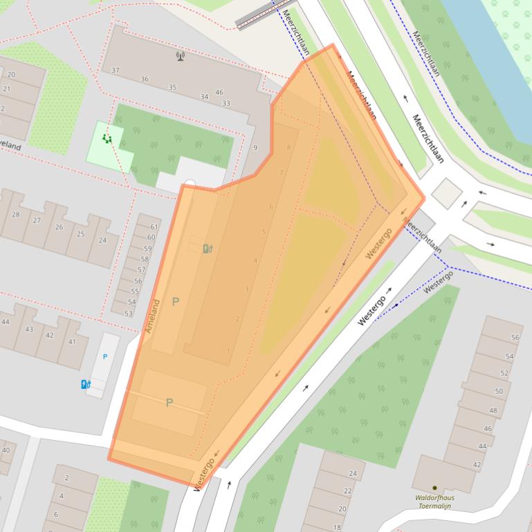 Kaart van postcodegebied 2716CS.