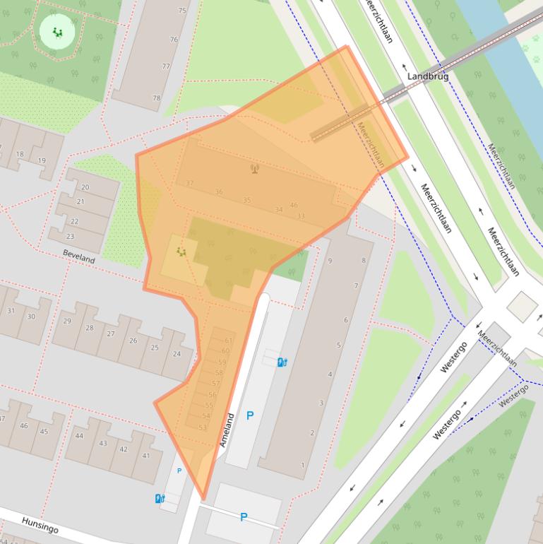 Kaart van postcodegebied 2716CV.