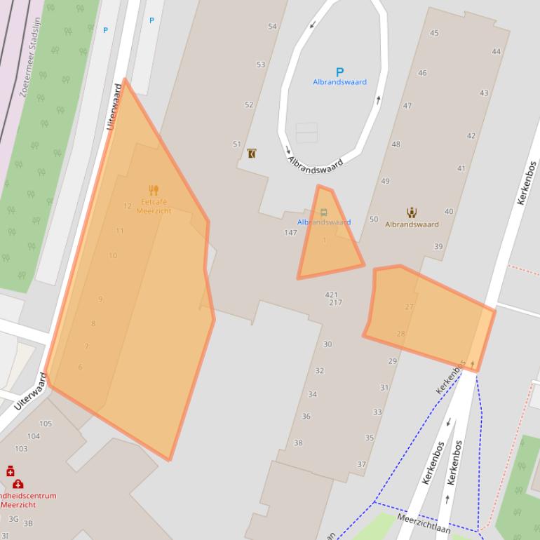 Kaart van postcodegebied 2716DA.