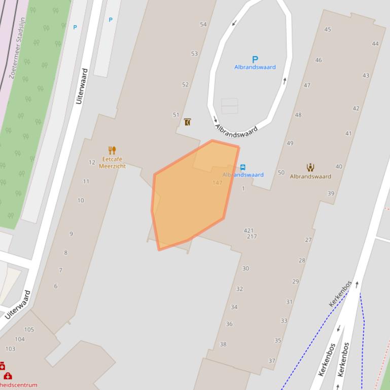 Kaart van postcodegebied 2716DD.