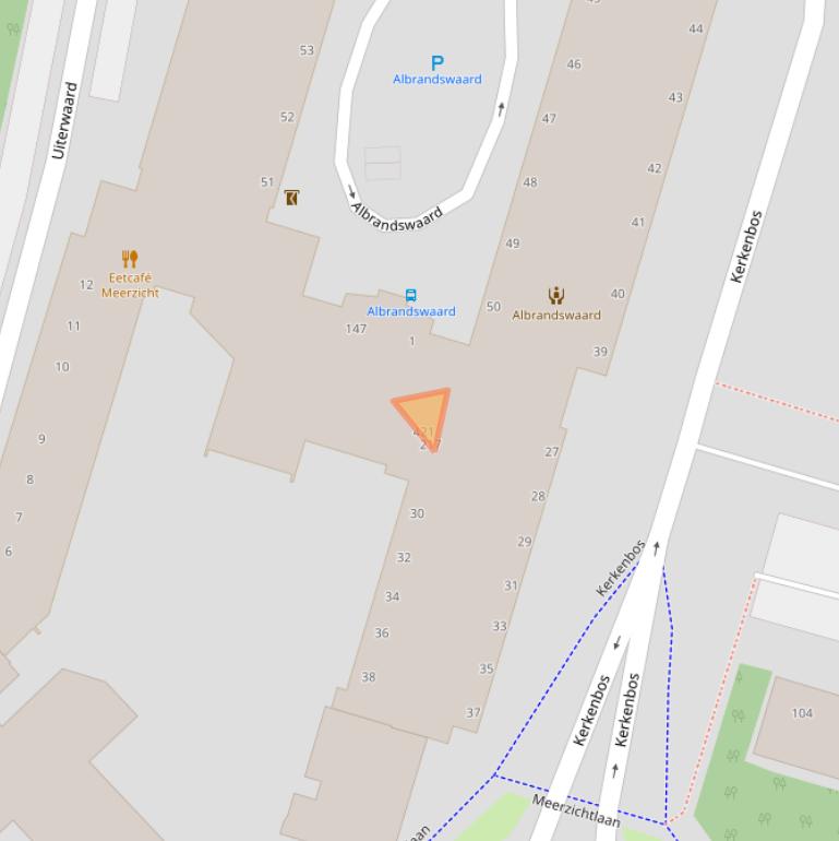 Kaart van postcodegebied 2716DJ.