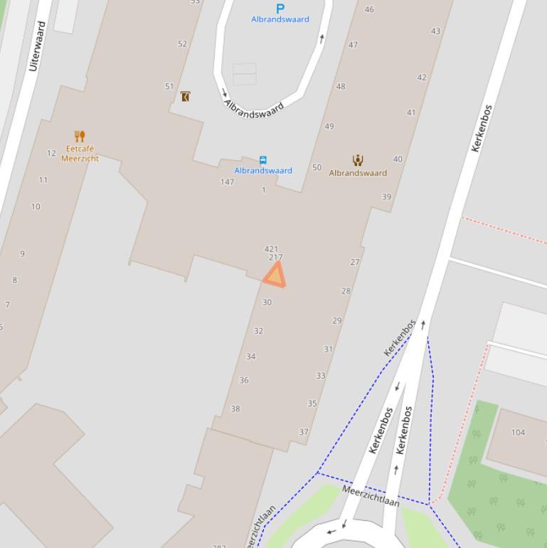 Kaart van postcodegebied 2716DL.