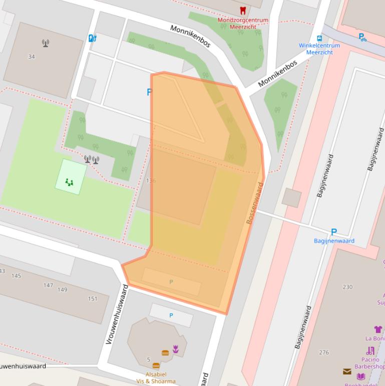 Kaart van postcodegebied 2716DS.