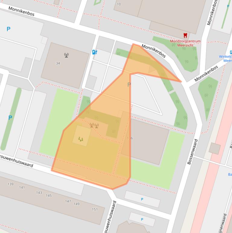 Kaart van postcodegebied 2716DT.