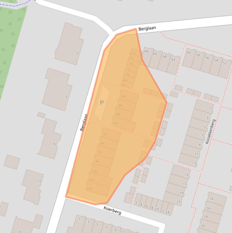 Kaart van postcodegebied 2716EE.