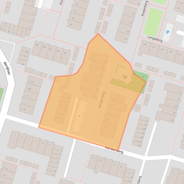 Kaart van postcodegebied 2716EW.