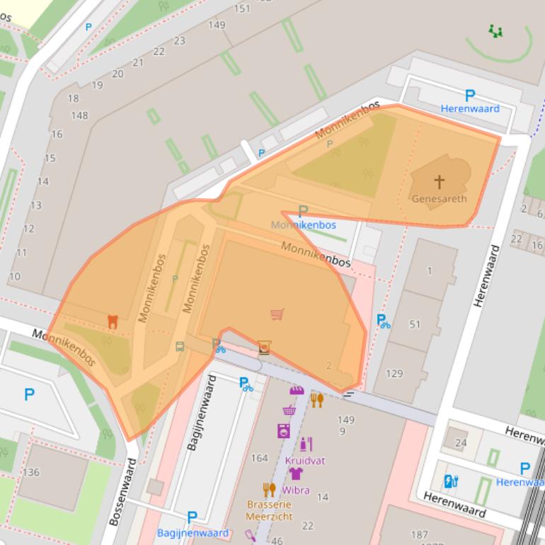 Kaart van postcodegebied 2716GT.