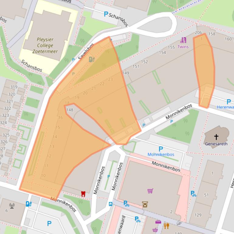 Kaart van postcodegebied 2716HA.