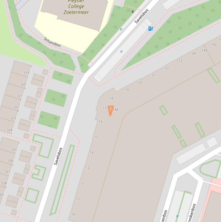 Kaart van postcodegebied 2716HB.