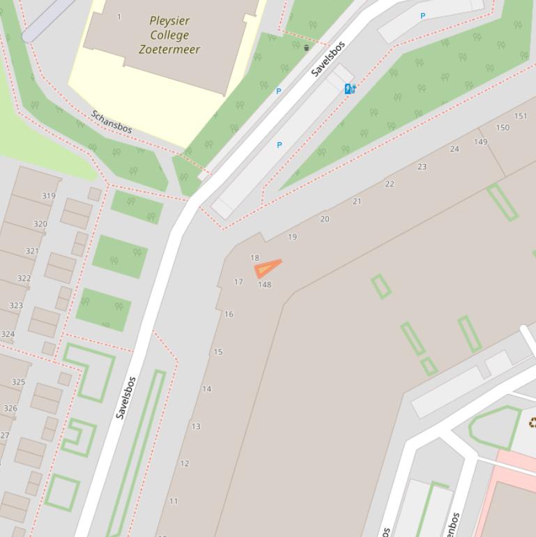 Kaart van postcodegebied 2716HE.