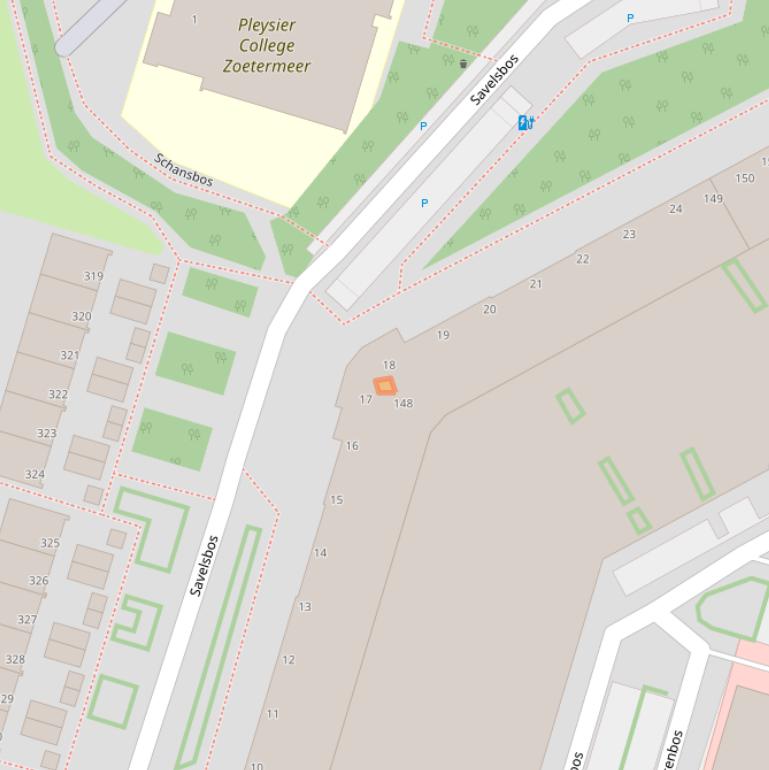 Kaart van postcodegebied 2716HG.