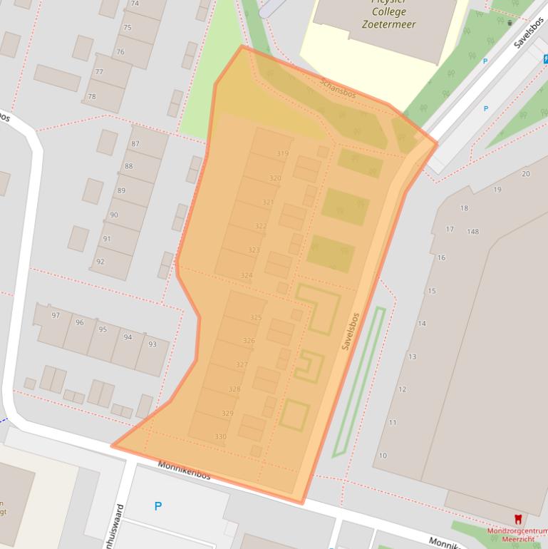 Kaart van postcodegebied 2716HS.