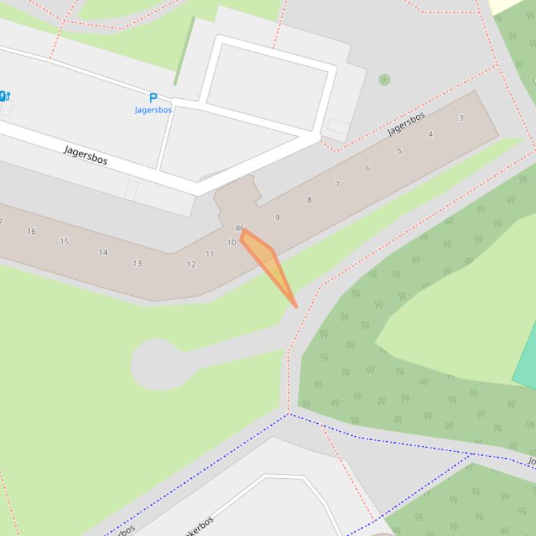 Kaart van postcodegebied 2716JB.