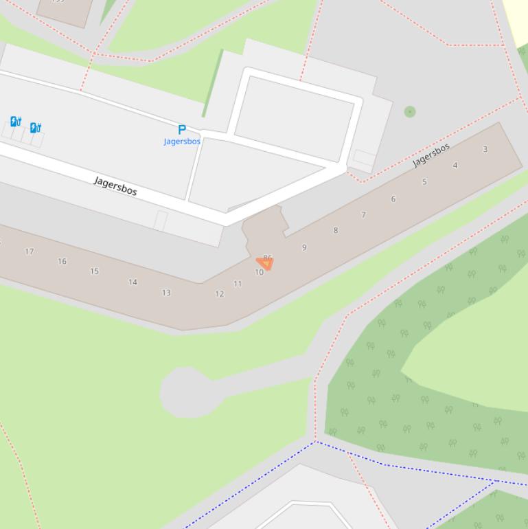 Kaart van postcodegebied 2716JE.