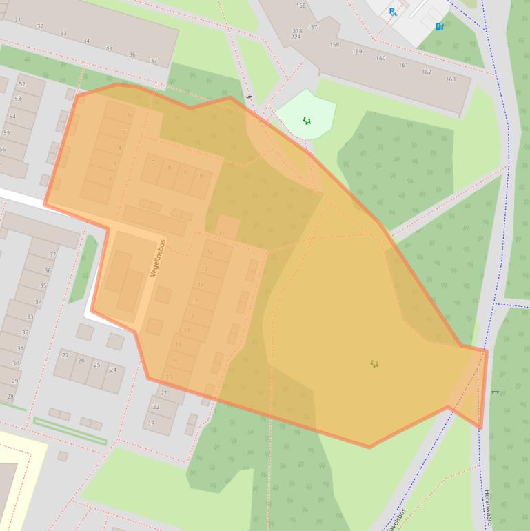 Kaart van postcodegebied 2716JH.