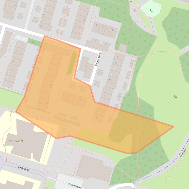 Kaart van postcodegebied 2716JJ.