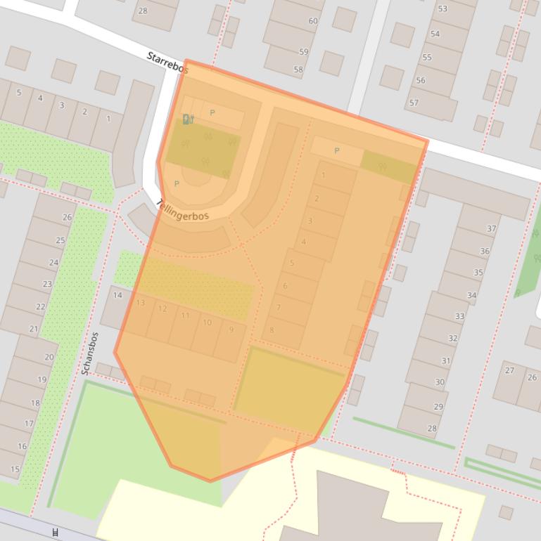 Kaart van postcodegebied 2716JL.