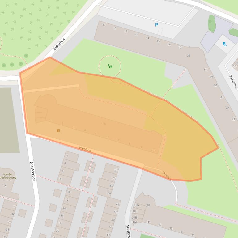 Kaart van postcodegebied 2716JN.