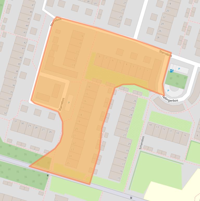 Kaart van postcodegebied 2716JS.