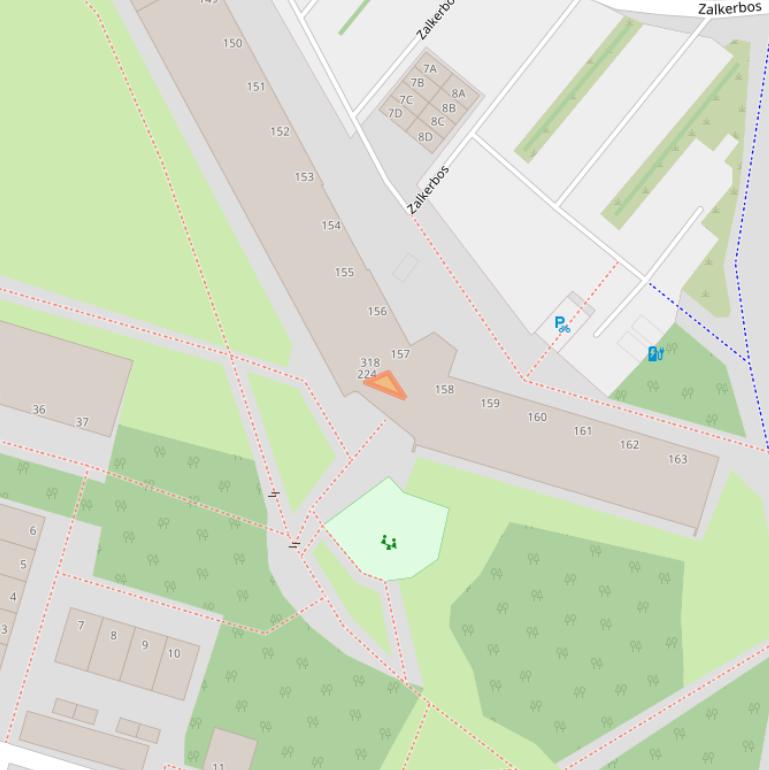 Kaart van postcodegebied 2716KJ.