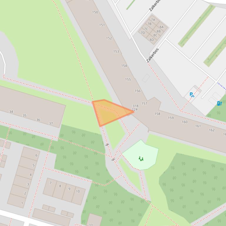 Kaart van postcodegebied 2716KN.