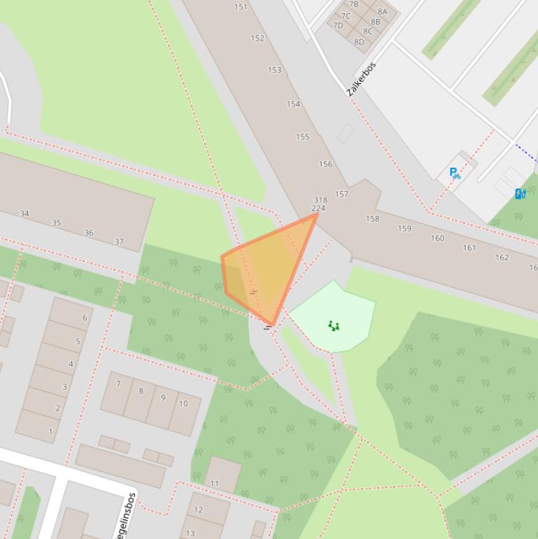 Kaart van postcodegebied 2716KP.