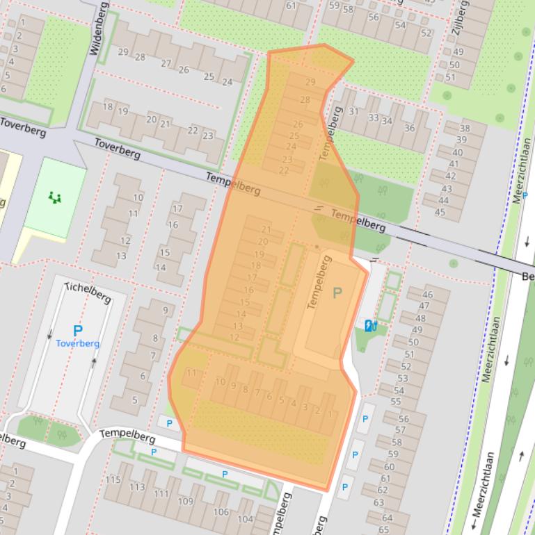 Kaart van postcodegebied 2716LA.