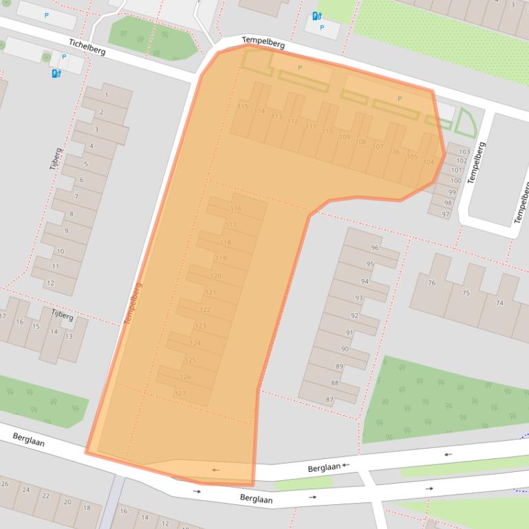 Kaart van postcodegebied 2716LG.