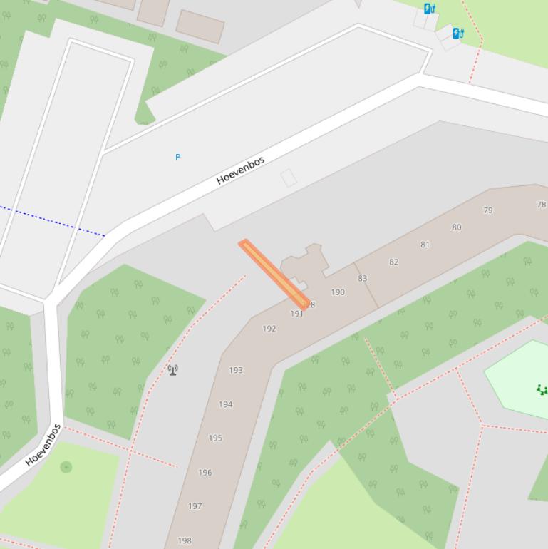 Kaart van postcodegebied 2716PZ.