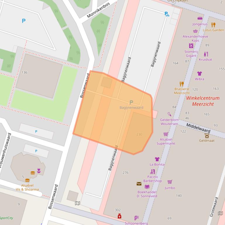 Kaart van postcodegebied 2716XD.