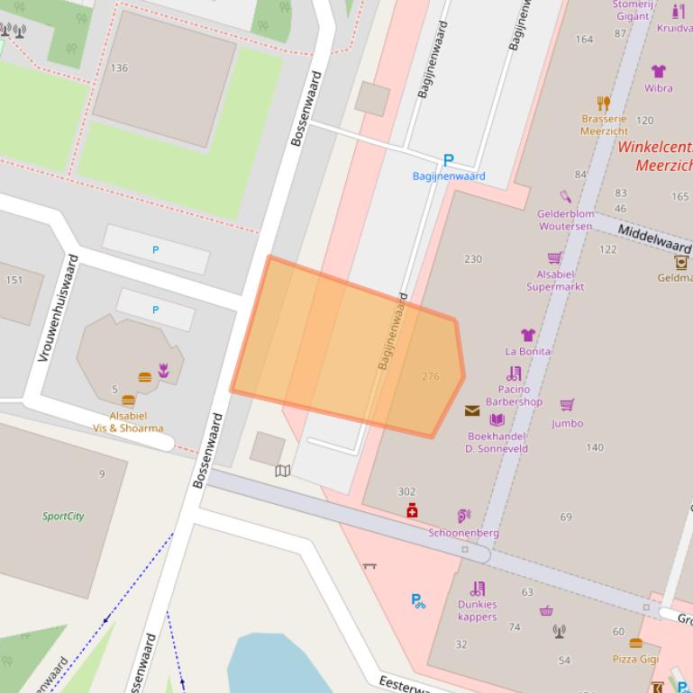 Kaart van postcodegebied 2716XE.