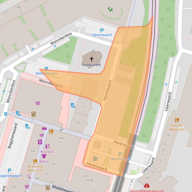 Kaart van postcodegebied 2716XR.