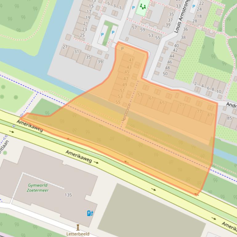 Kaart van postcodegebied 2717AB.