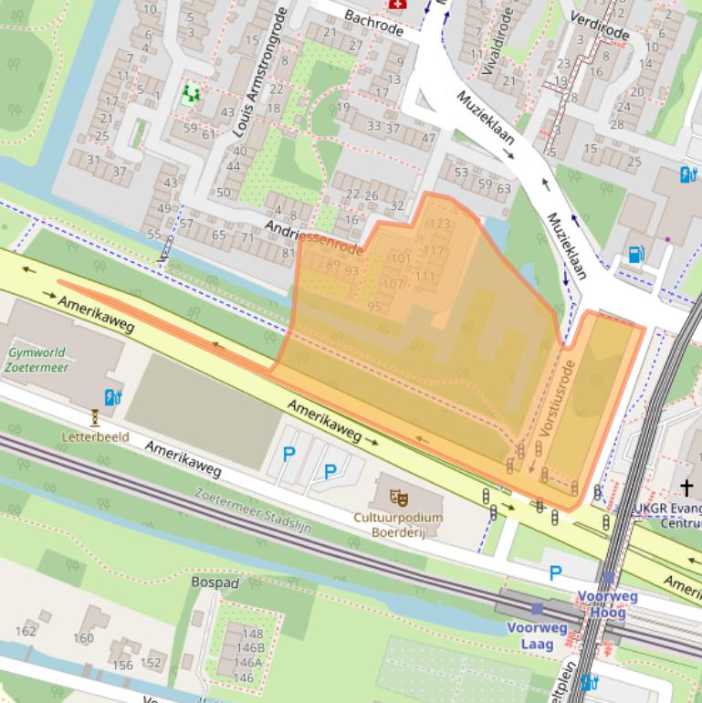 Kaart van postcodegebied 2717AC.