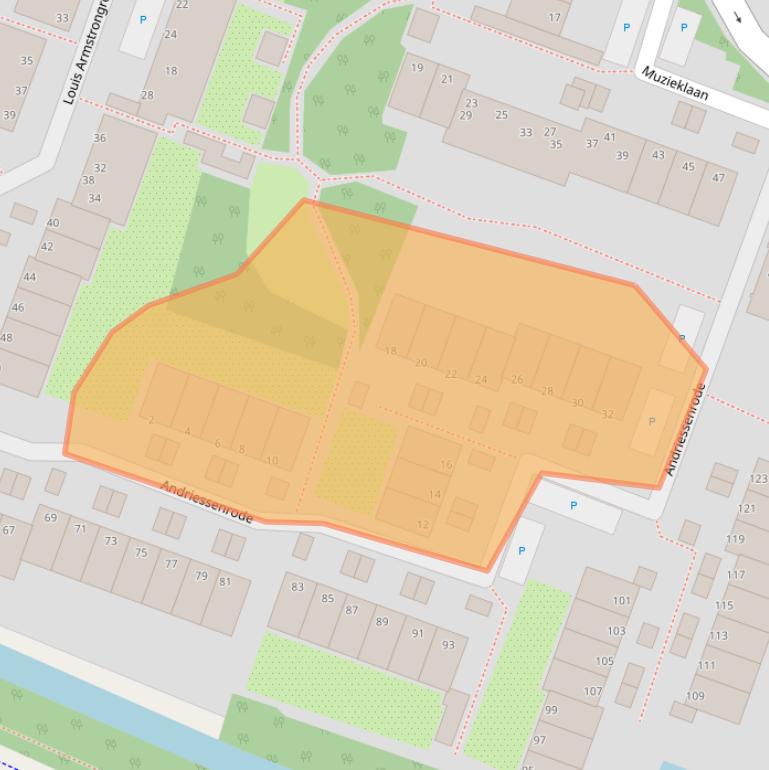 Kaart van postcodegebied 2717AD.