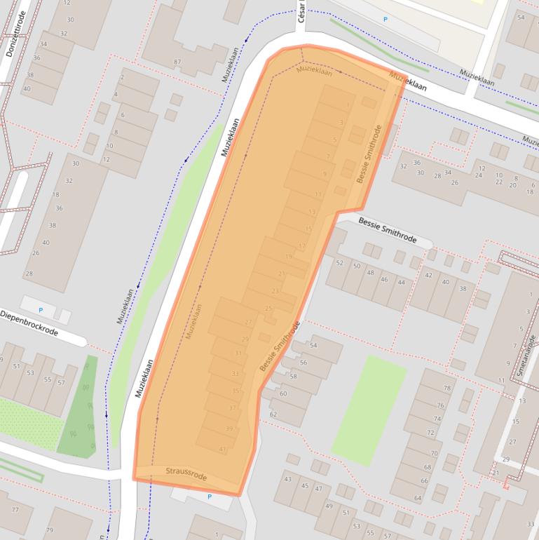 Kaart van postcodegebied 2717AE.