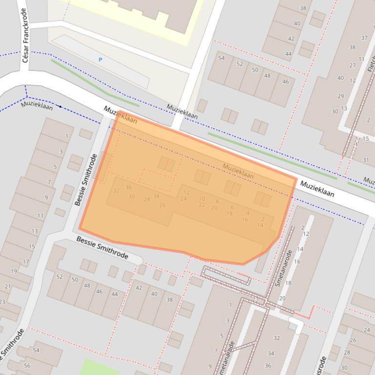 Kaart van postcodegebied 2717AH.