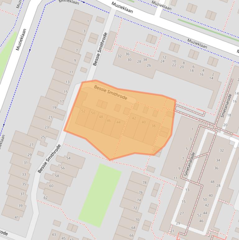 Kaart van postcodegebied 2717AJ.