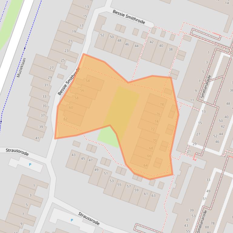 Kaart van postcodegebied 2717AK.