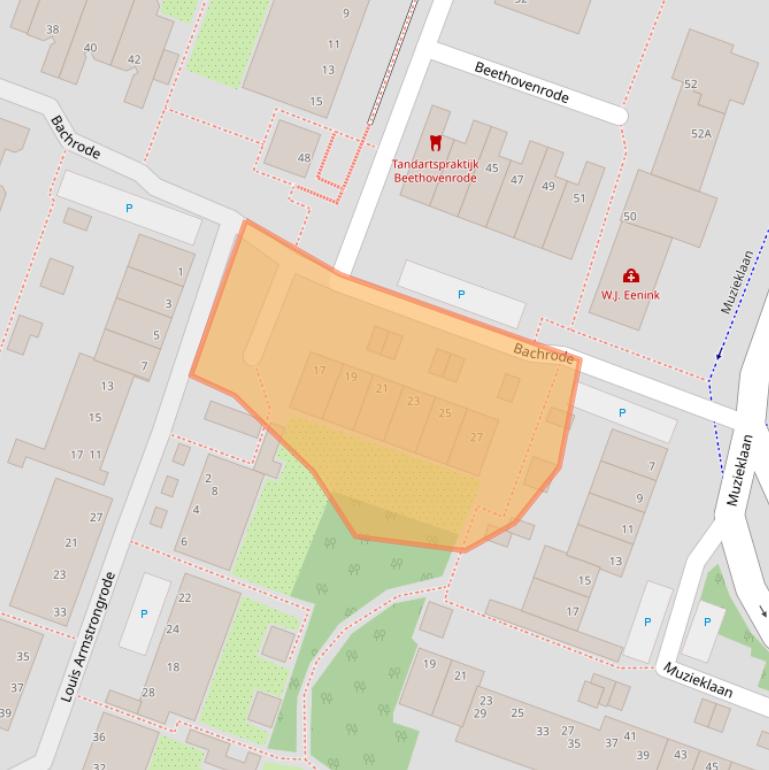 Kaart van postcodegebied 2717AM.