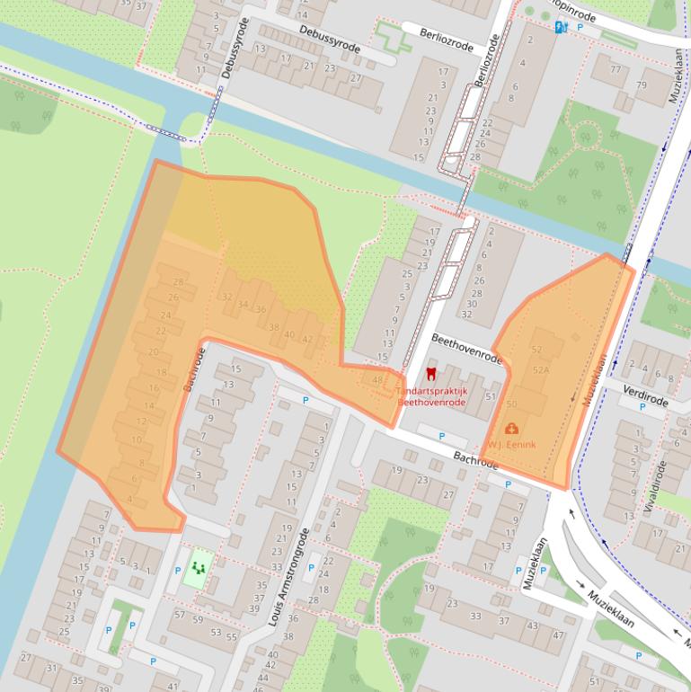 Kaart van postcodegebied 2717AN.
