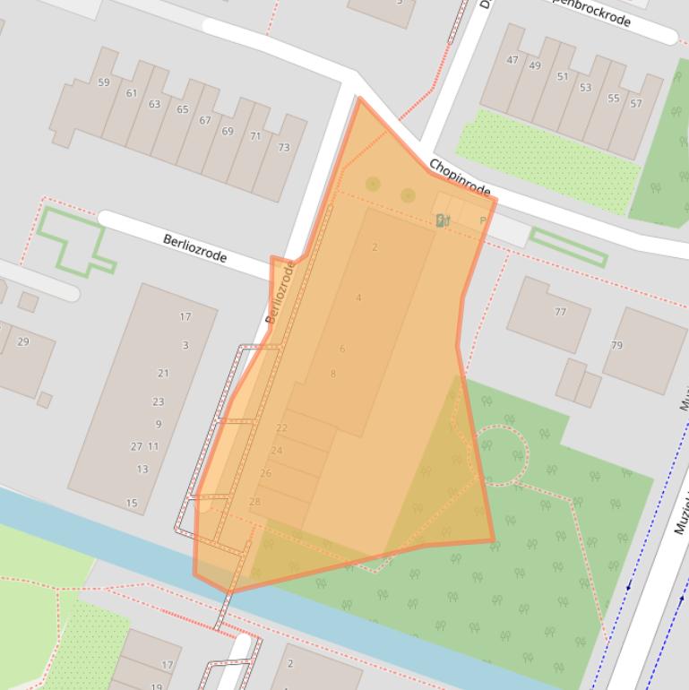 Kaart van postcodegebied 2717AT.