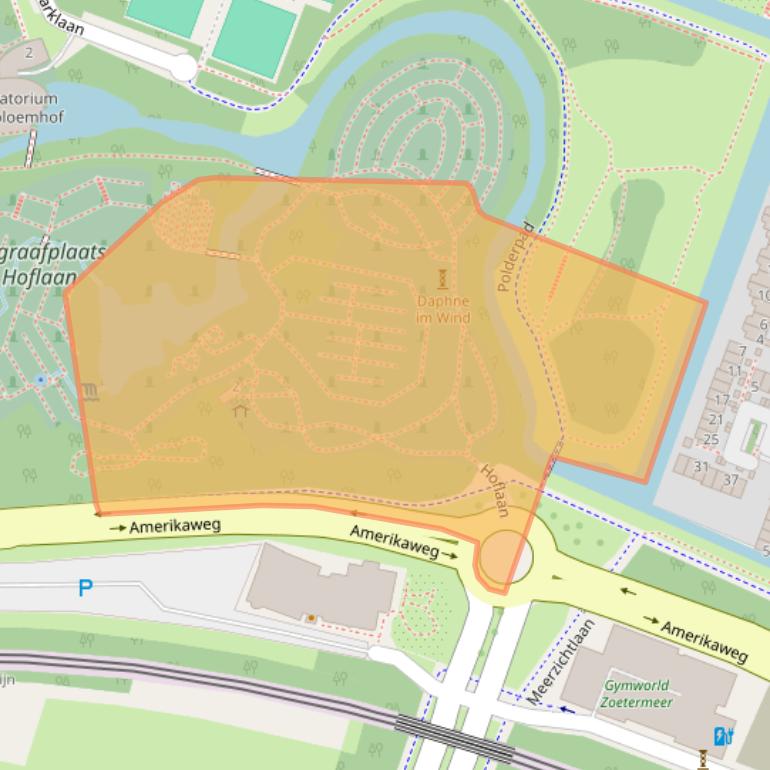 Kaart van postcodegebied 2717AW.