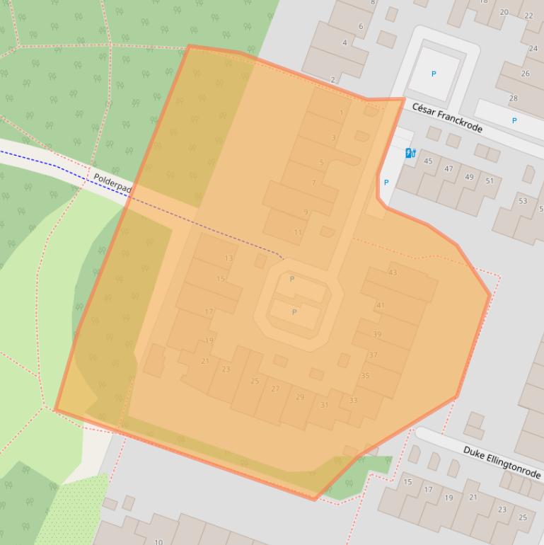Kaart van postcodegebied 2717BA.