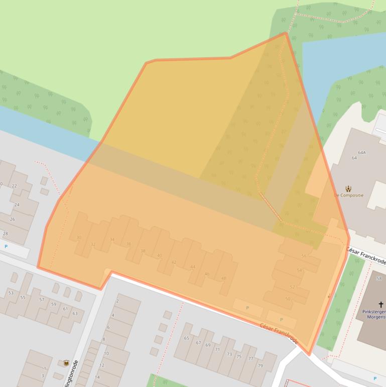 Kaart van postcodegebied 2717BE.