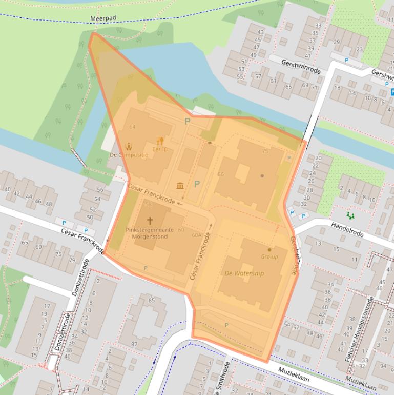 Kaart van postcodegebied 2717BG.