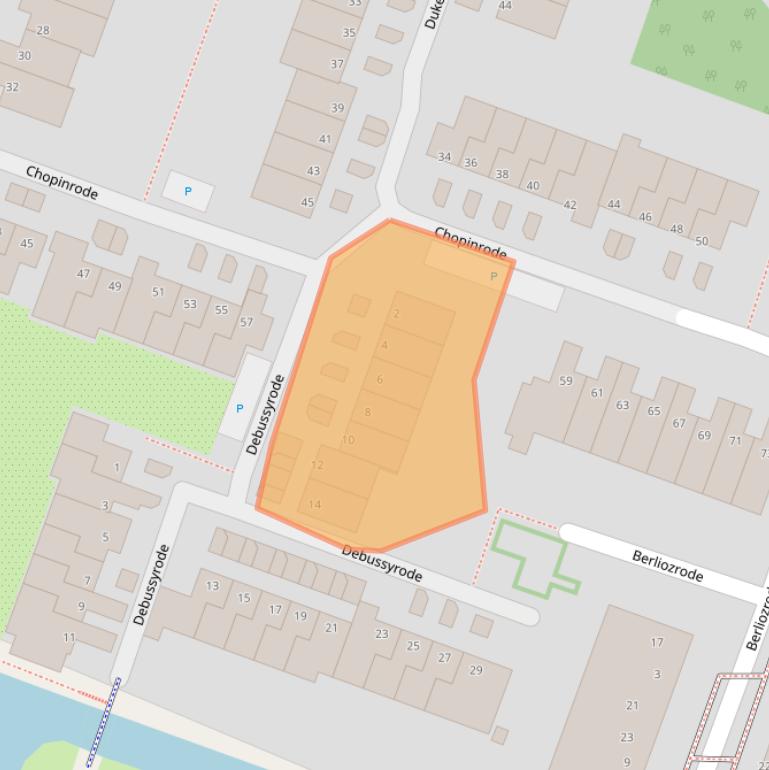 Kaart van postcodegebied 2717BP.